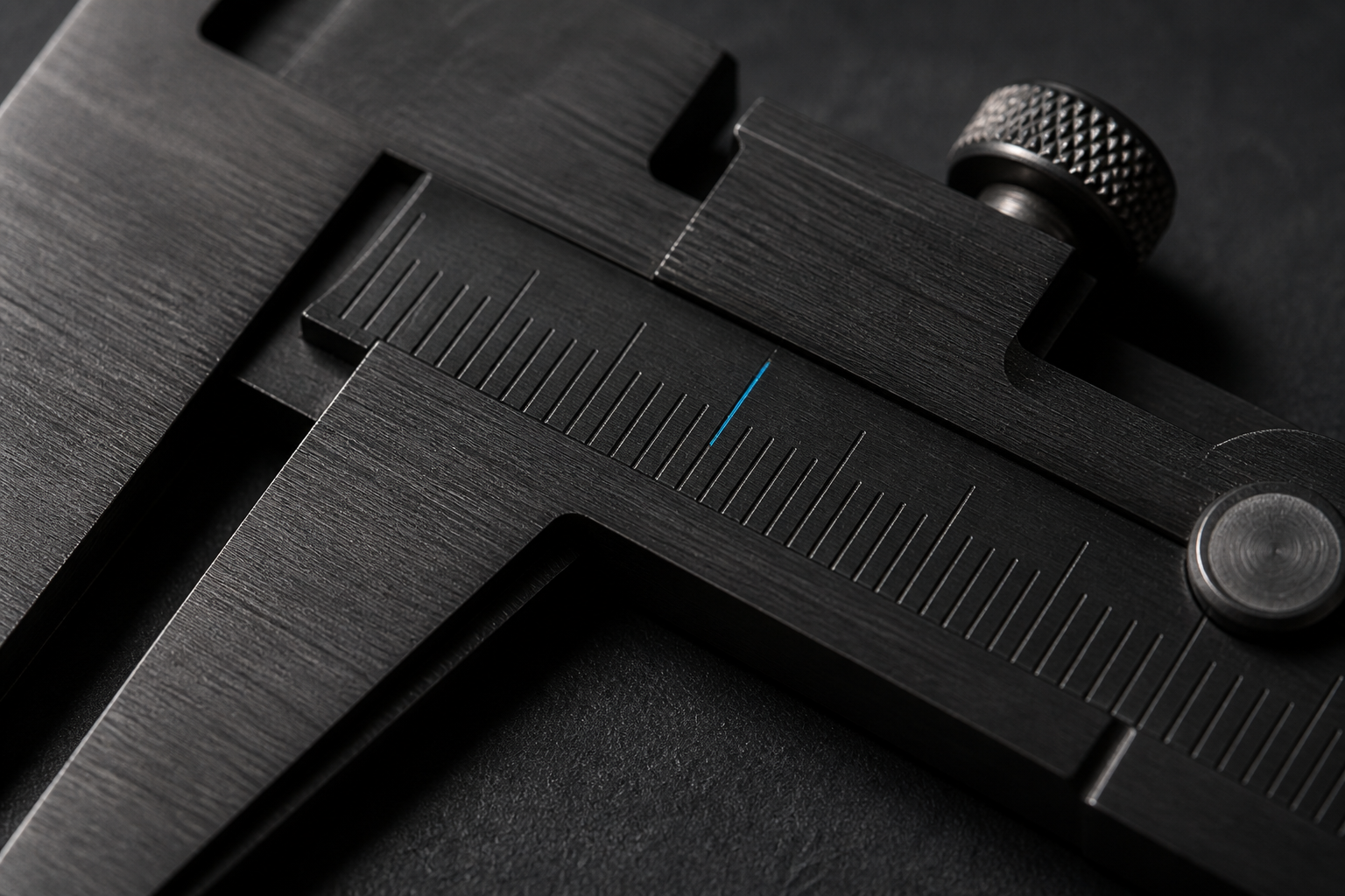 A precision gauge on dark metal